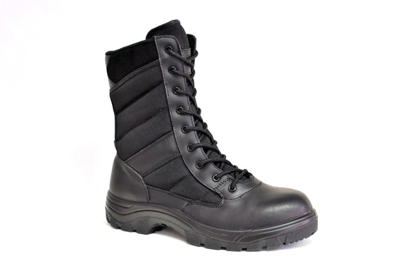 Work Zone Men's 8" Soft Toe Slip Resistant Side Zipper Boot - N877BLK